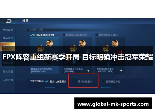 FPX阵容重组新赛季开局 目标明确冲击冠军荣耀